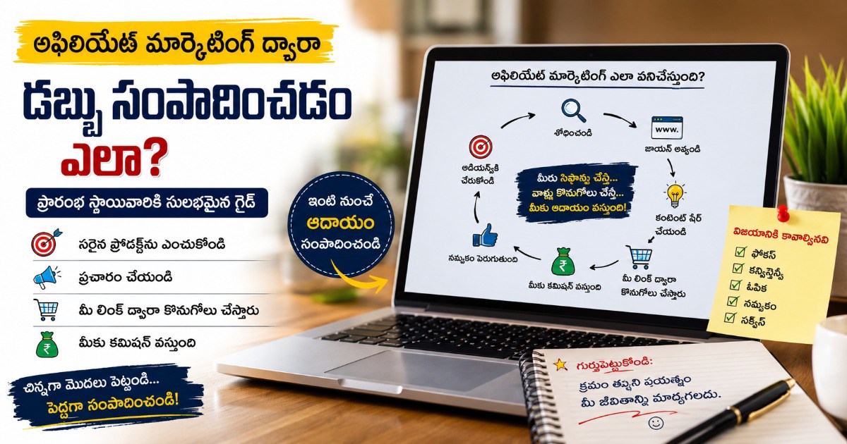 ఇంటి నుంచే ఆదాయం అఫిలియేట్ మార్కెటింగ్ ద్వారా డబ్బు సంపాదించడం ఎలా